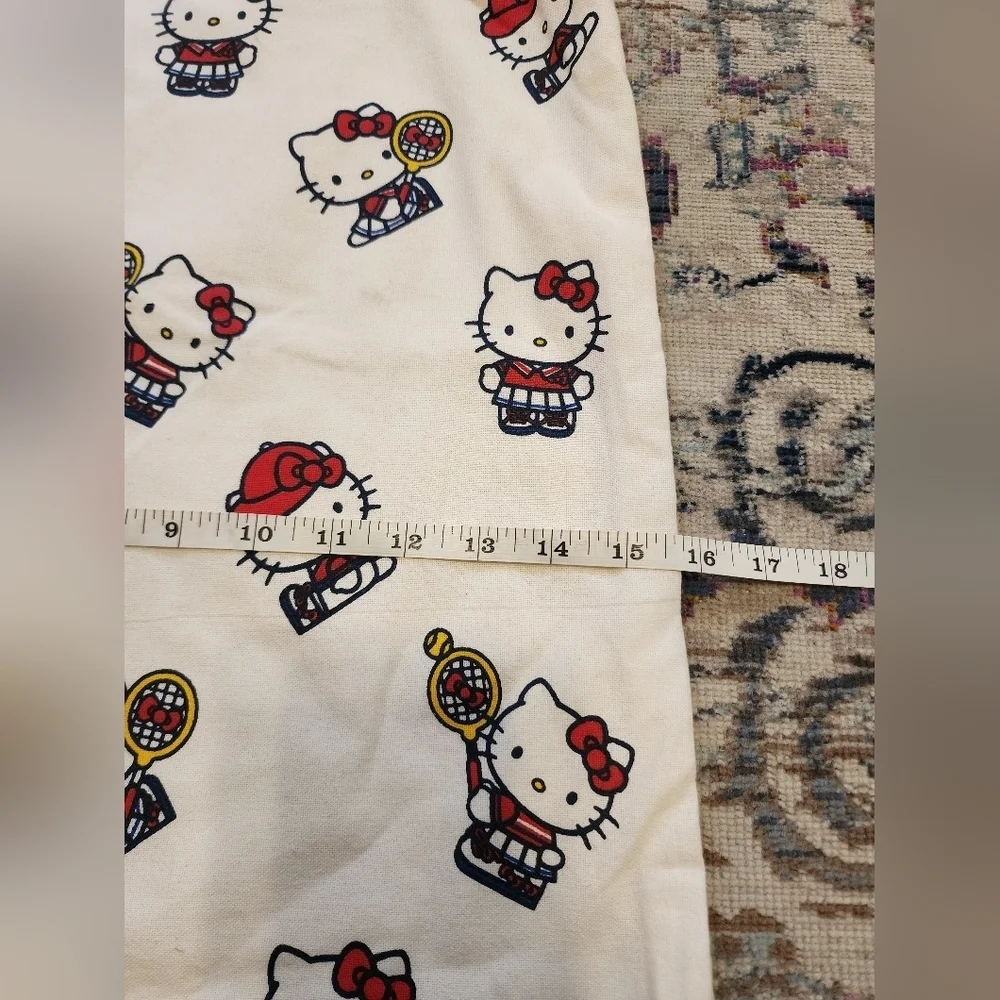 Hello Kitty Canvas Tote Bag Red + White Design, Pne Size